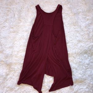 red open back tank top